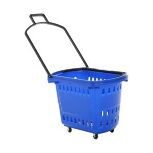 Blue Rolling Shopping Baskets 33L
