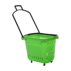 Green Rolling Shopping Baskets 33L