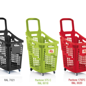 X-Large 4 Wheel Plastic Trolley Basket 65L