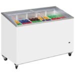 Sliding Curved Glass Lid Ice Cream Chest Freezer 130cm - 325 Litre
