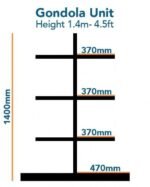Gondola Shelving Unit 140cm x Base 47cm x Top Shelves 37cm - Middle Shelf - Image 3