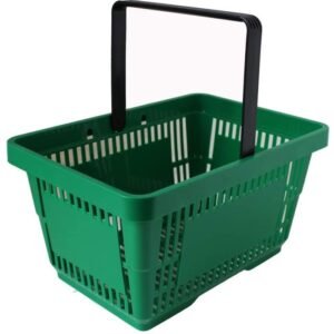 Green Plastic Shopping Baskets 28L
