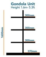 Gondola Shelving Unit 160cm x Base 37cm x Top 30 - Double Side - Image 3