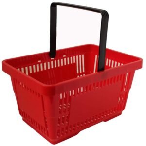 Red Plastic Shopping Baskets 28L