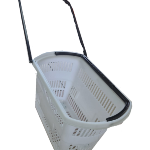 White Rolling Shopping Baskets 33L