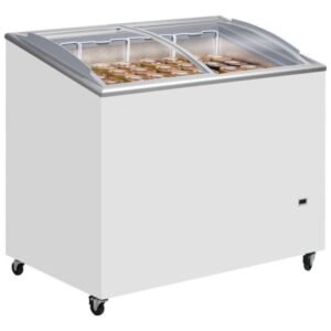 Sliding Curved Glass Lid Ice Cream Chest Freezer 101cm - 230 Litre