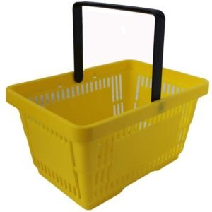 Yellow Plastic Shopping Baskets 28L
